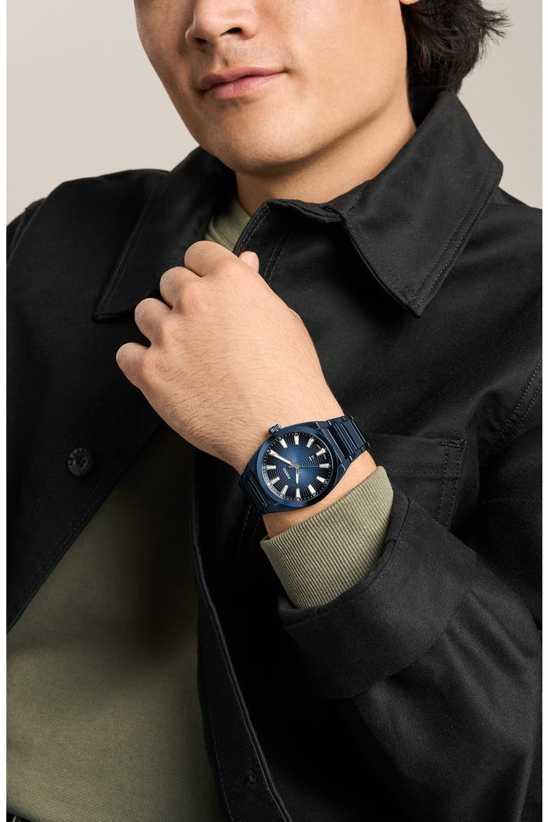 Everett Bracelet Watch, 42mm, Alternate, color, NAVY