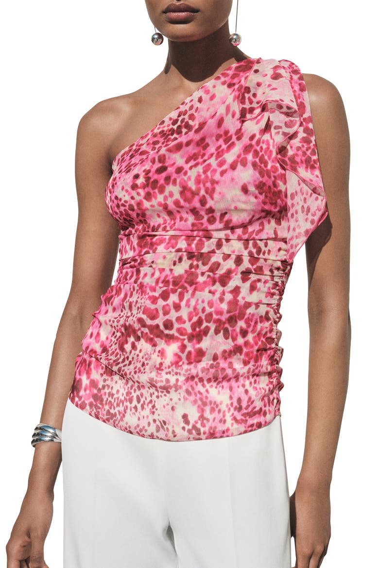 Corinne One-Shoulder Top, Main, color, FUCHSIA