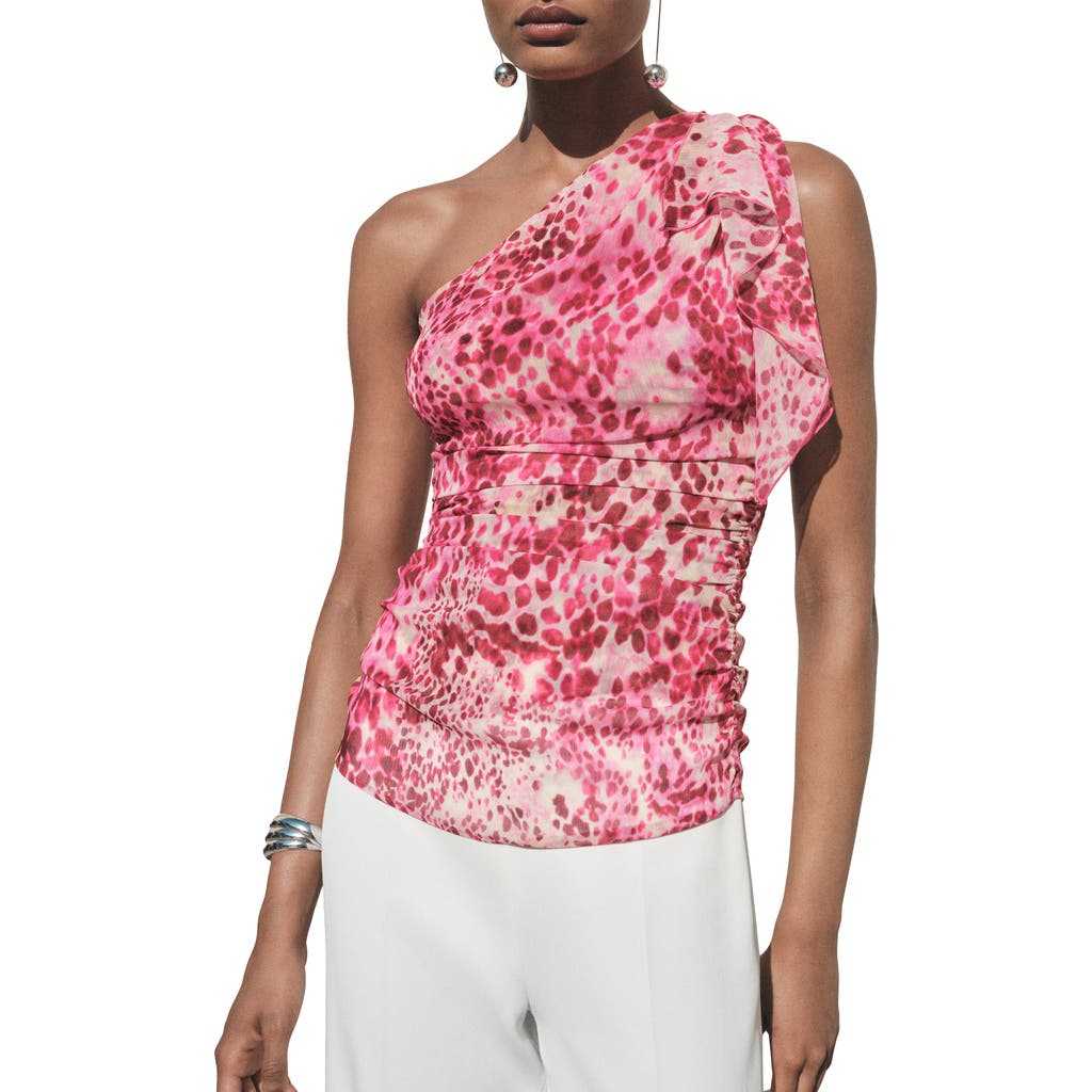 Mango Corinne One-shoulder Top In Pink