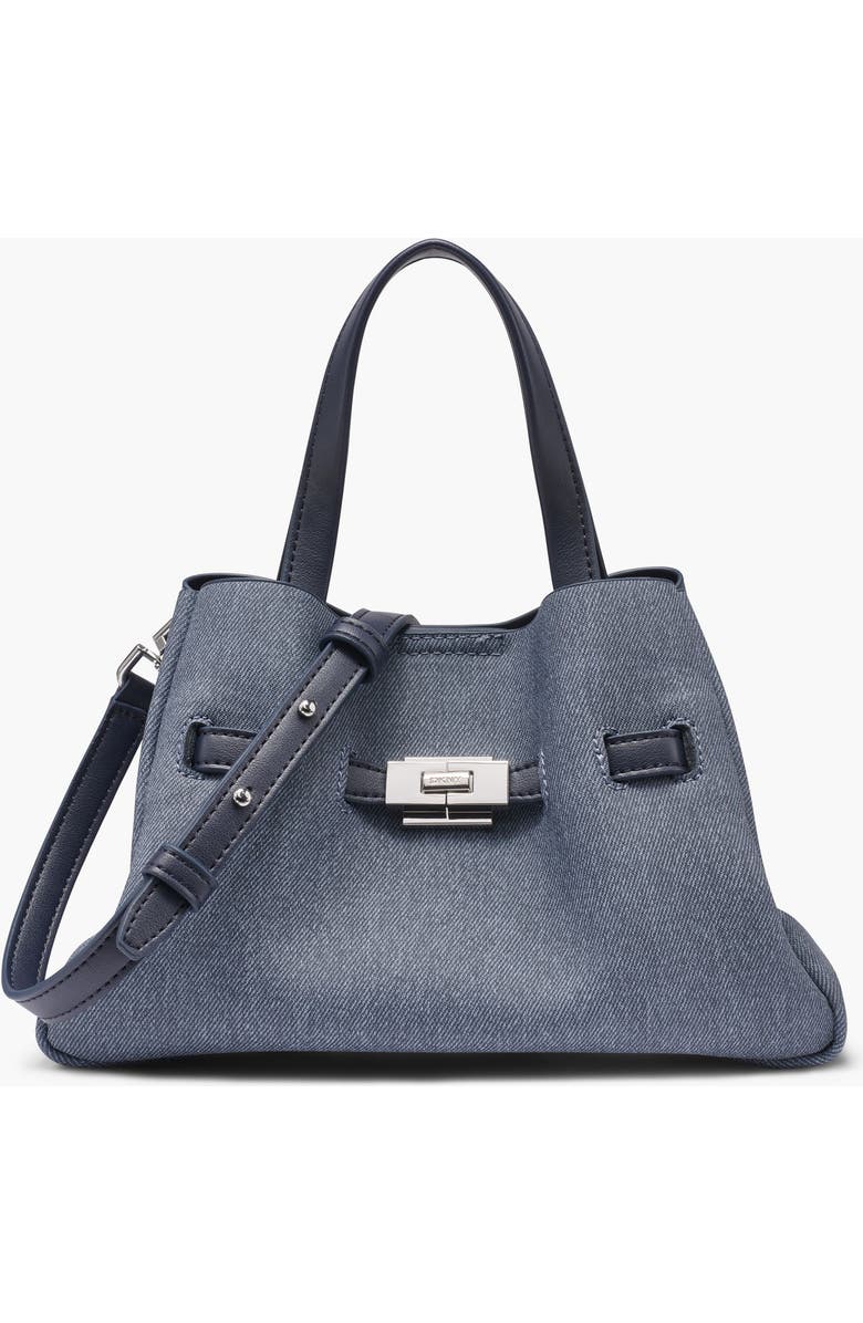 DKNY Bryar Small Denim Satchel, Main, color, Denim