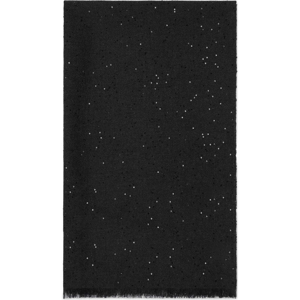 Brunello Cucinelli Cashmere And Silk Diamond Yarn Scarf In Black
