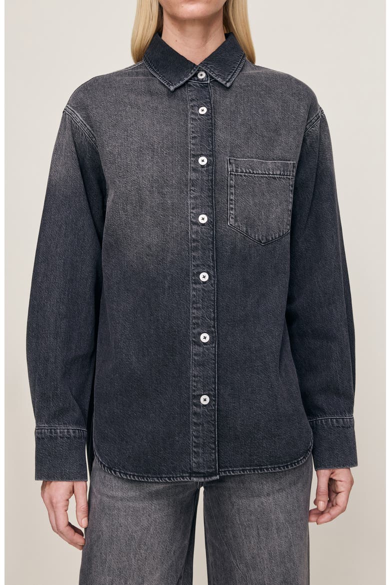 Faye Denim Shirt, Main, color, NIGHTSHADE AURA