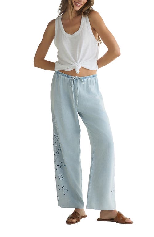 Bella Dahl Linen Side Embroidered Beach Pants