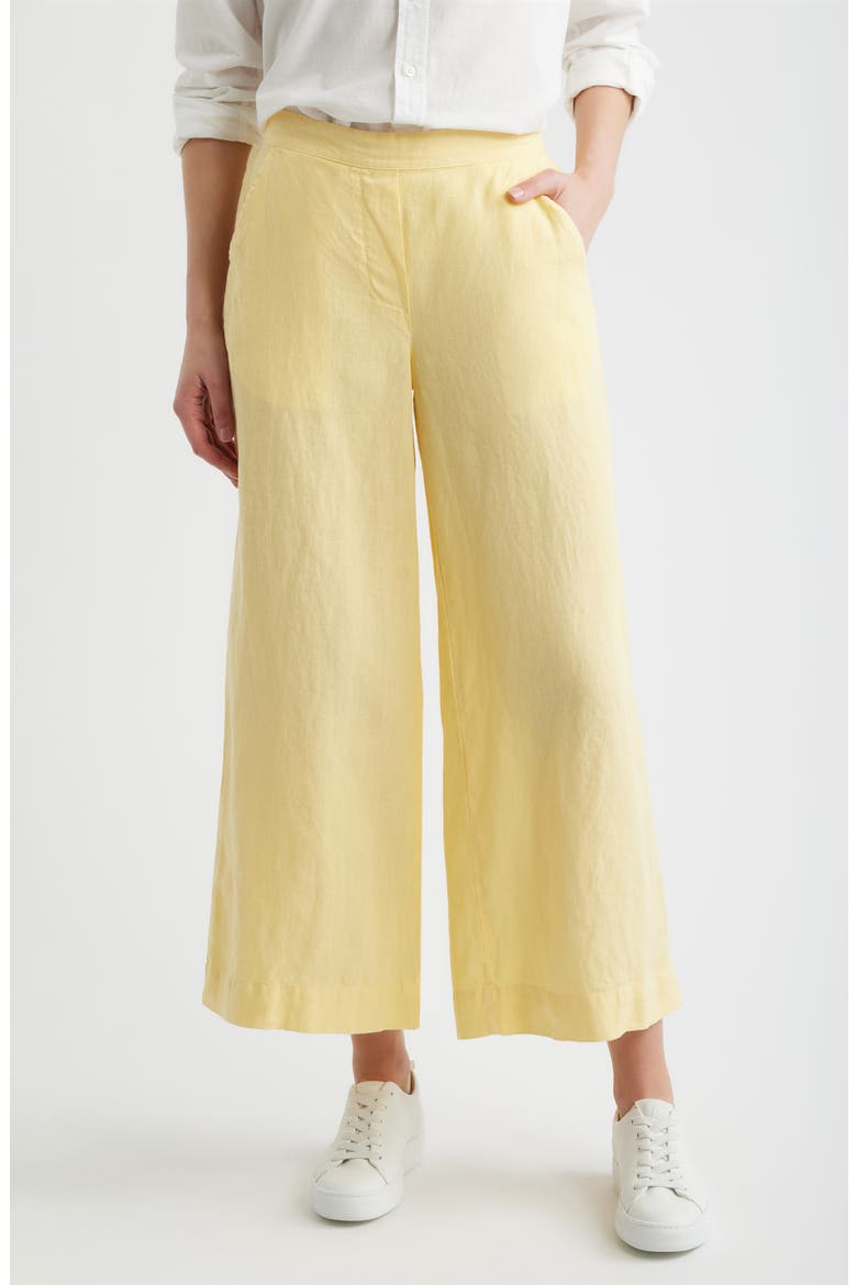 Maisie Wide Leg Linen Pants, Main, color, SUNSHINE