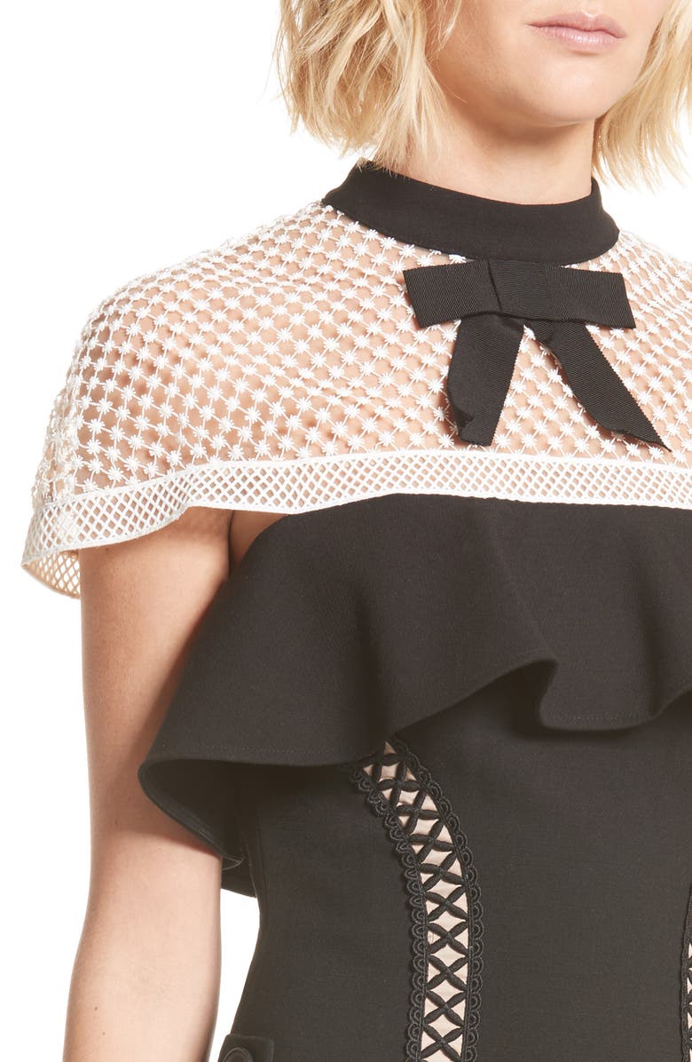 Self-Portrait Bow Detail Minidress, Alternate, color,