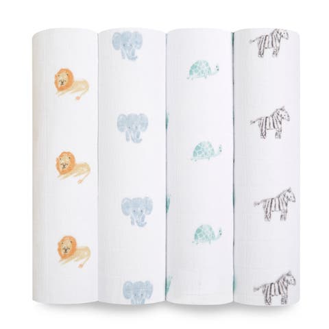 Boutique 4-Pack 100% Organic Cotton Muslin Swaddles