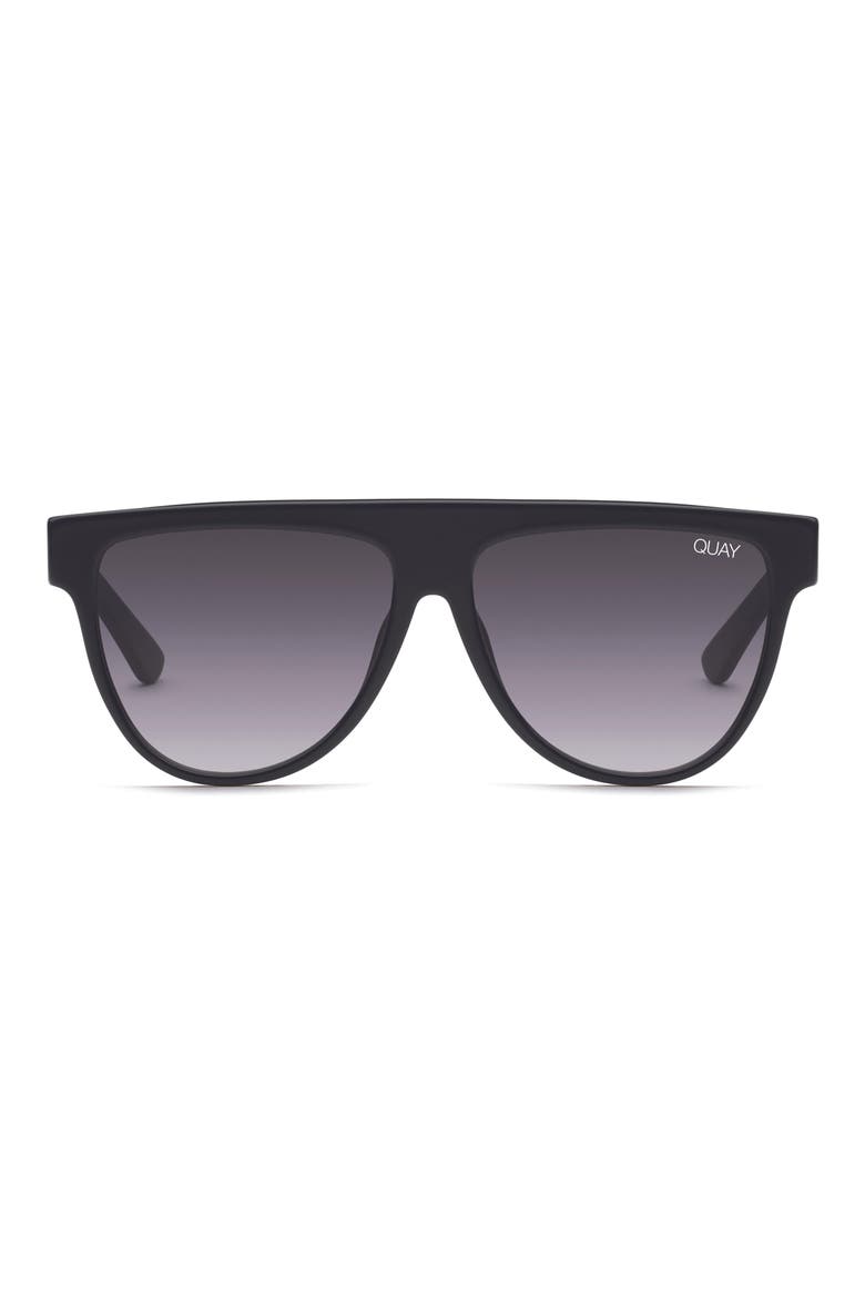 Australia Last Night 57mm Flat Top Sunglasses, Main, color, BLACK/ SMOKE