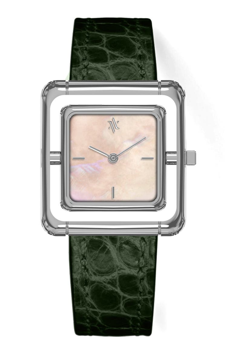 Umbra Aurora Pearl Watch, Main, color, Pearl-Silver-Green