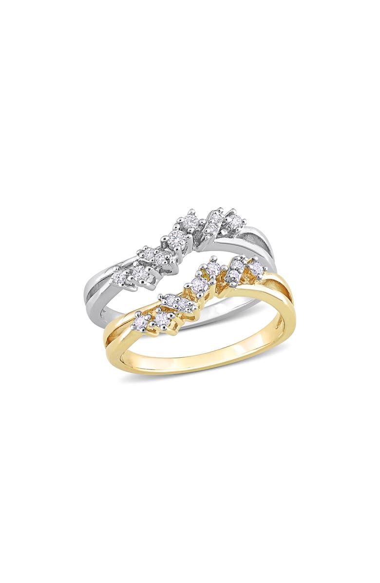 DELMAR Set Of 2 Wavy Diamond Rings - 0.33ct., Main, color, 