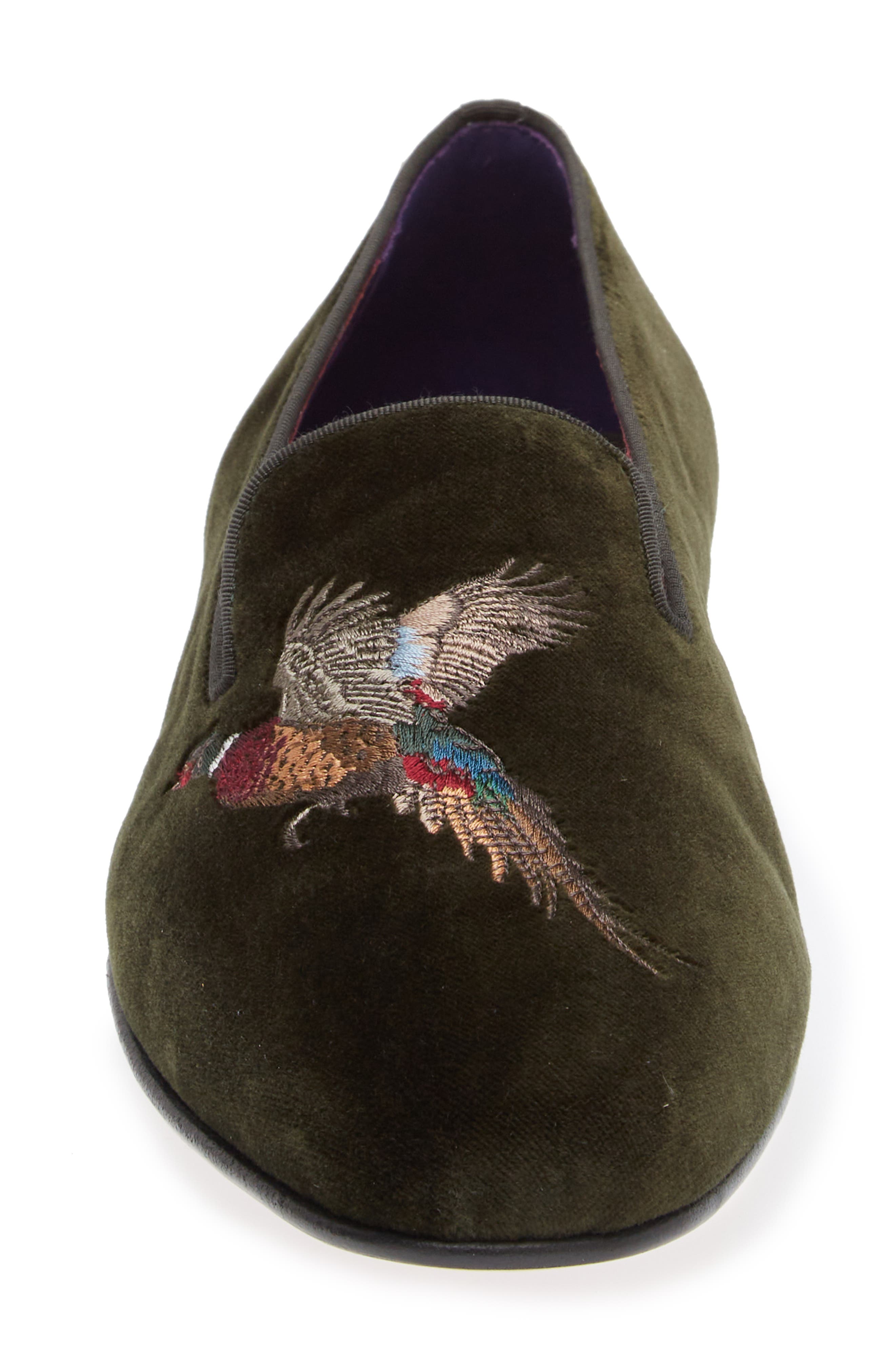 Ralph Lauren Purple Label Alonzo Pheasant Velvet Loafer, Alternate, color, 