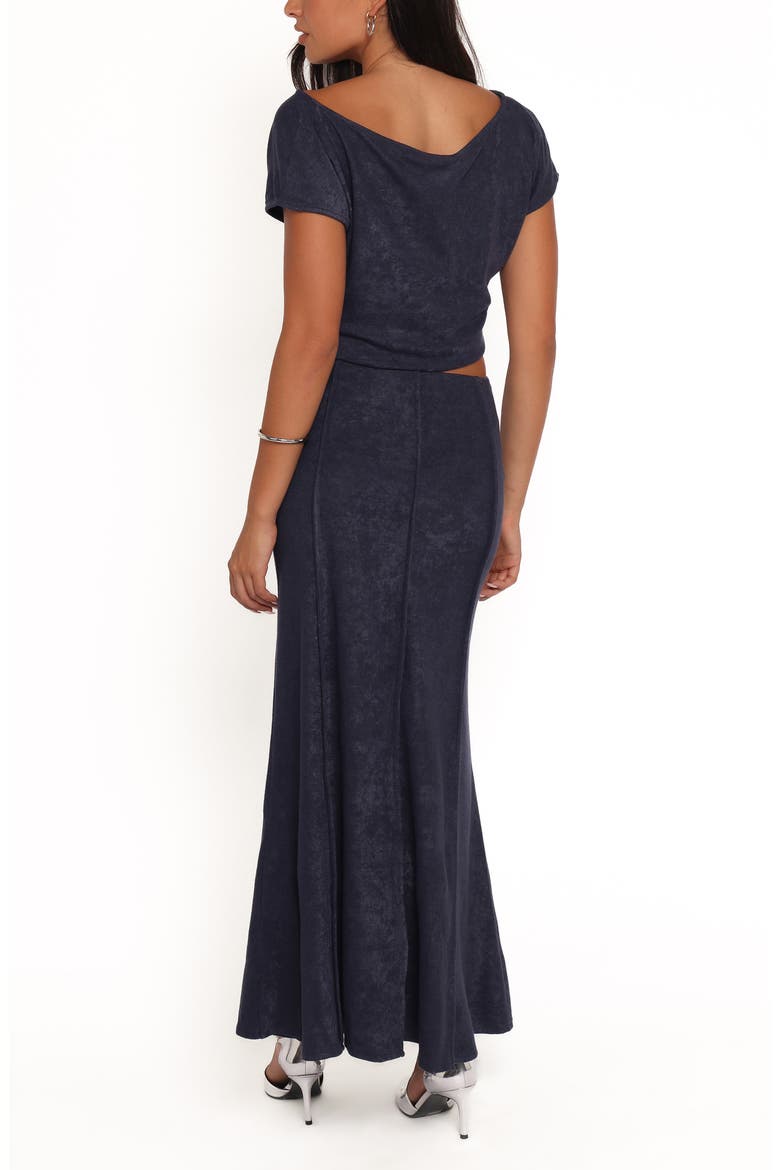Aria Terry Cloth Crop Top & Maxi Skirt Set, Alternate, color, DENIM BLUE