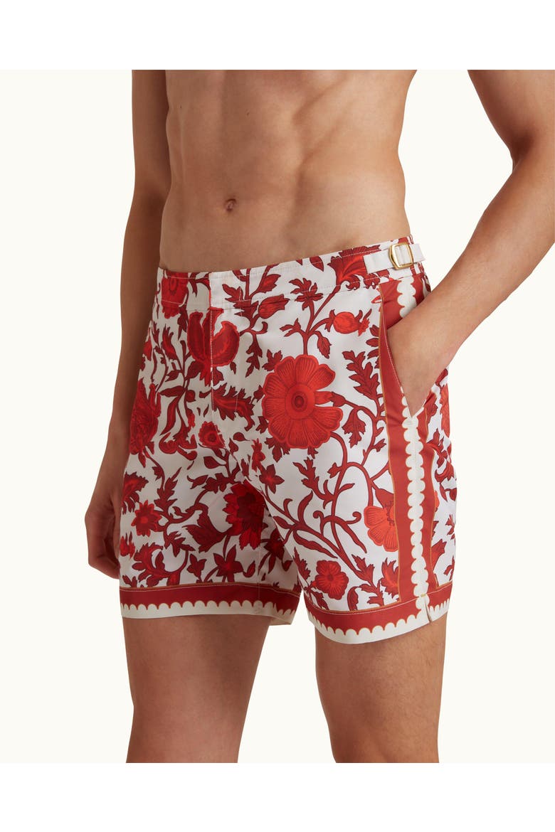 Bulldog Exclusive-Print Swim Shorts, Alternate, color, SUMMER RED/WHITE SAND