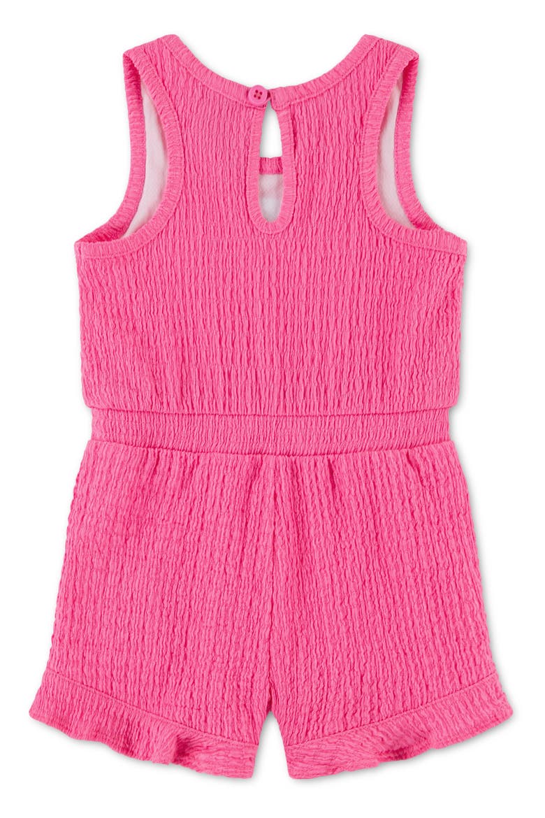 Logo Detail Textured Romper, Alternate, color, PINK GLOW