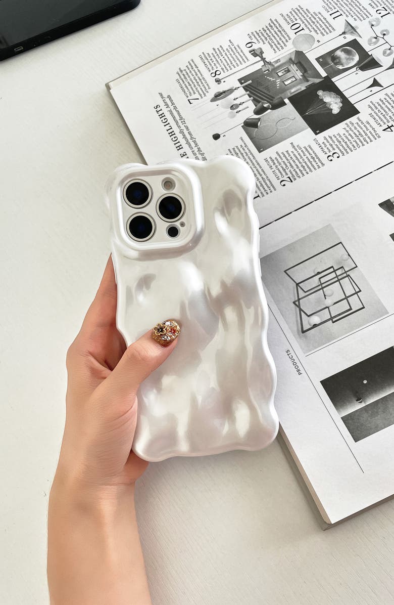 Auramma Pearly Bubbles iPhone 16 Pro Max Case, Alternate, color, Pearl