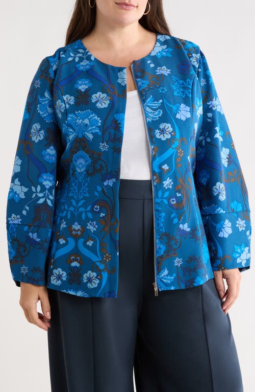 Sugarlips Palmate Floral Lutie Jacket In Blue