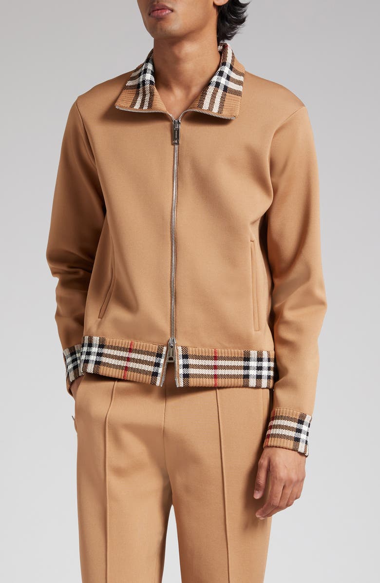 Burberry Check Trim Track Jacket, Main, color, 