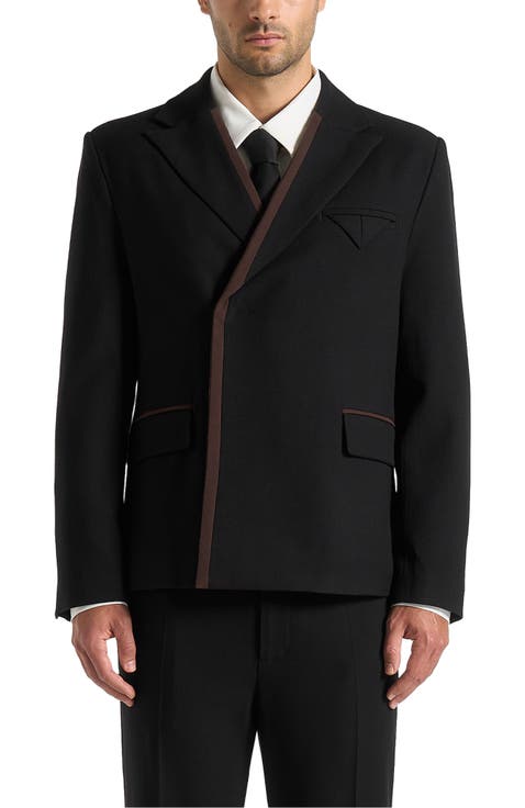 Alec Double Breasted Suit Jacket With Contrast Lapel
