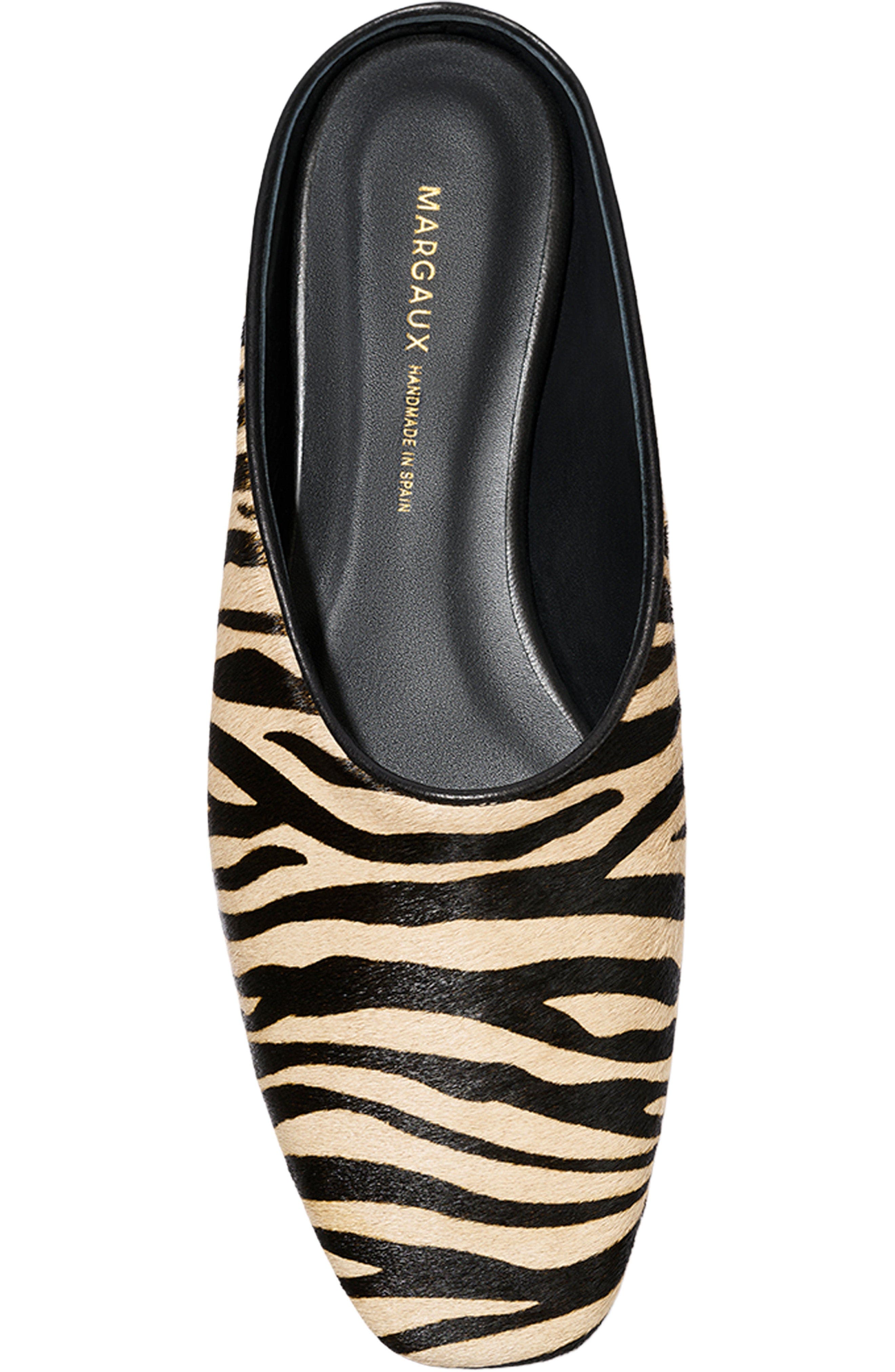 The Clara Mules, Alternate, color, Tan Zebra Haircalf