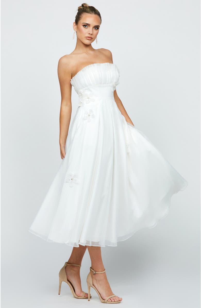 Bariano Alayah Strapless Midi, Alternate, color, White
