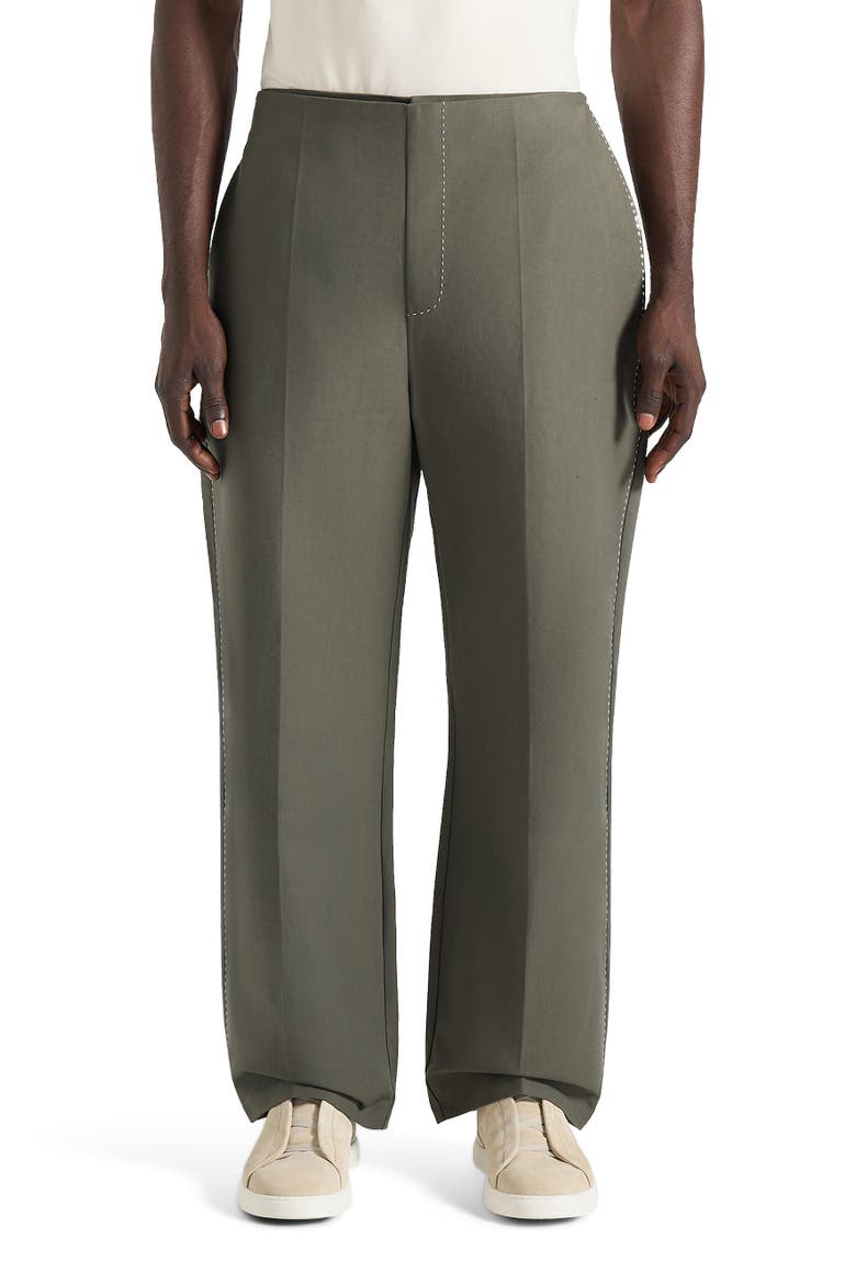 Henri Foldover Trousers, Main, color, Olive