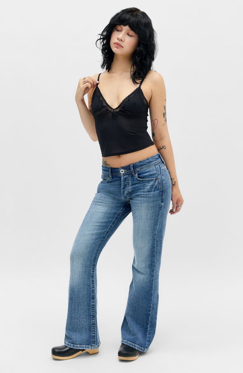 BDG Urban Outfitters Adore Lace Trim Crop Camisole, Alternate, color, Black