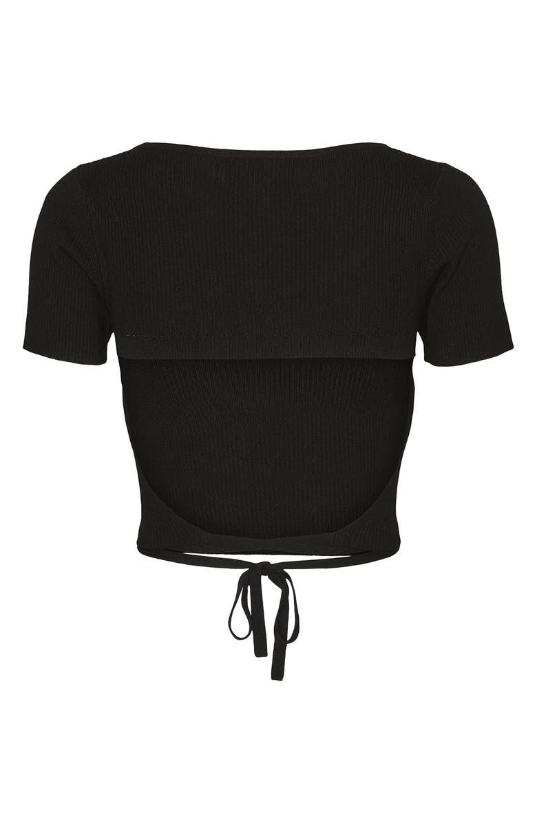 VERO MODA Amy Open Tie Back Crop Top, Alternate, color,