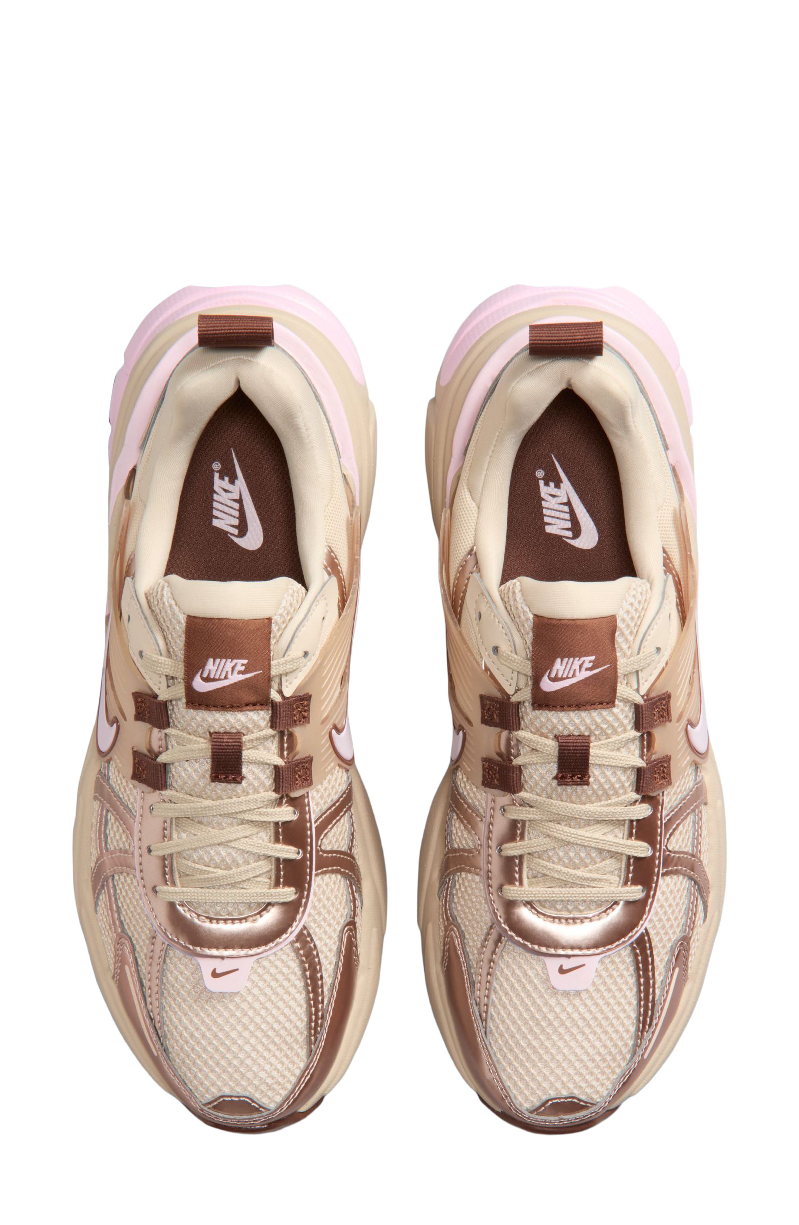 Nike V2K Run Sneaker, Alternate, color, Sand Drift/ Pink/ Brown