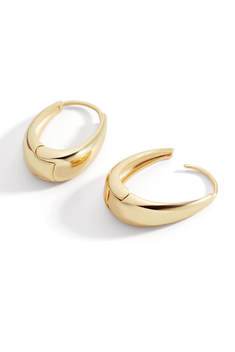 Chunky Teardrop Hoop Earrings, Alternate, color, Gold-Tone