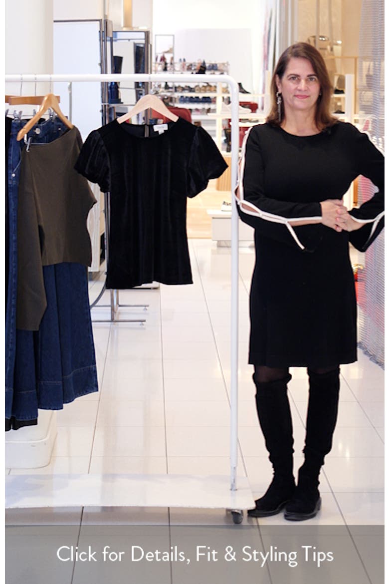 Puff Sleeve Stretch Velvet Top video
