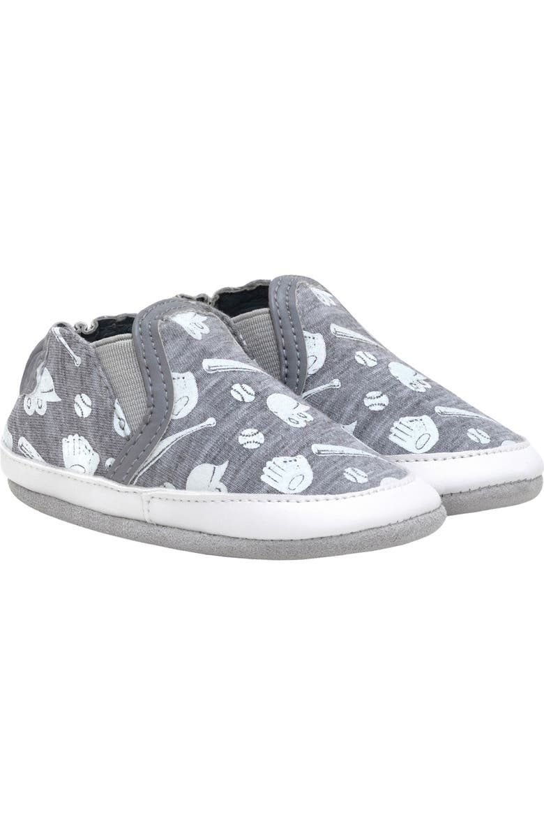 Robeez<sup>®</sup> Baseball MVP Glow in the Dark Crib Shoe, Main, color,