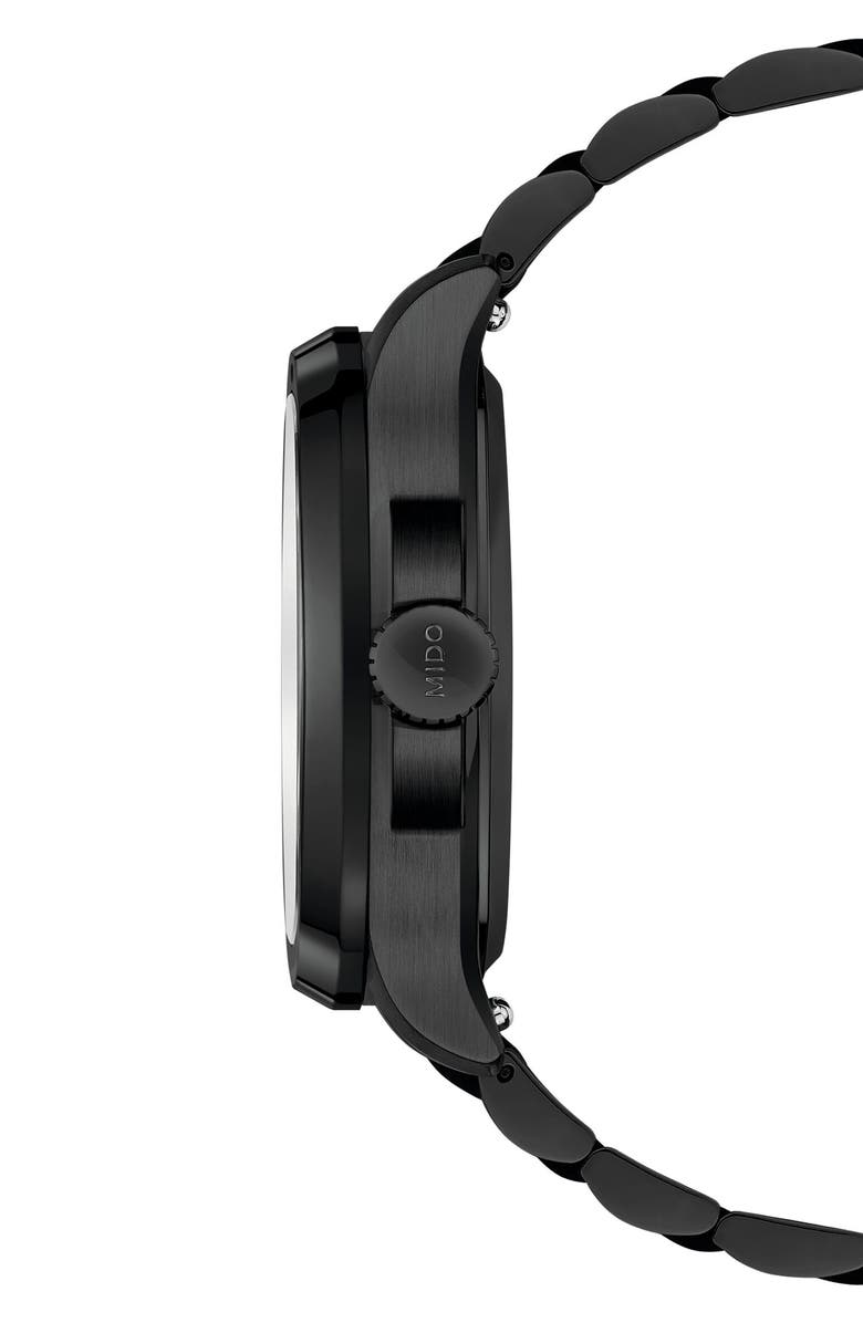MIDO Multifort TV Big Date Automatic Bracelet Watch, 39.2mm x 40mm, Alternate, color, Black