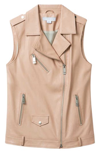 Noize Faux Leather Vest In Animal Print