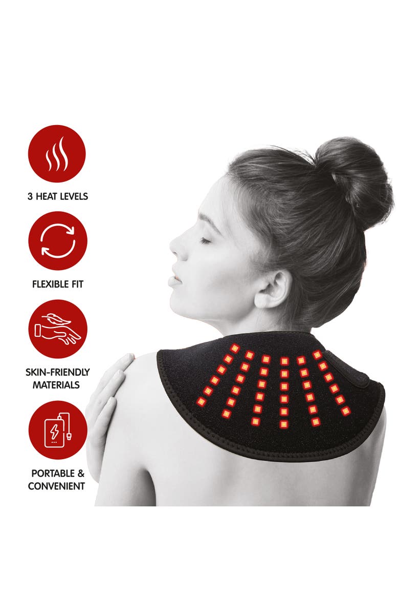 PURSONIC Red Light Therapy Neck Wrap and Fast-Heating Full Body Heating Pad, Alternate, color, Black