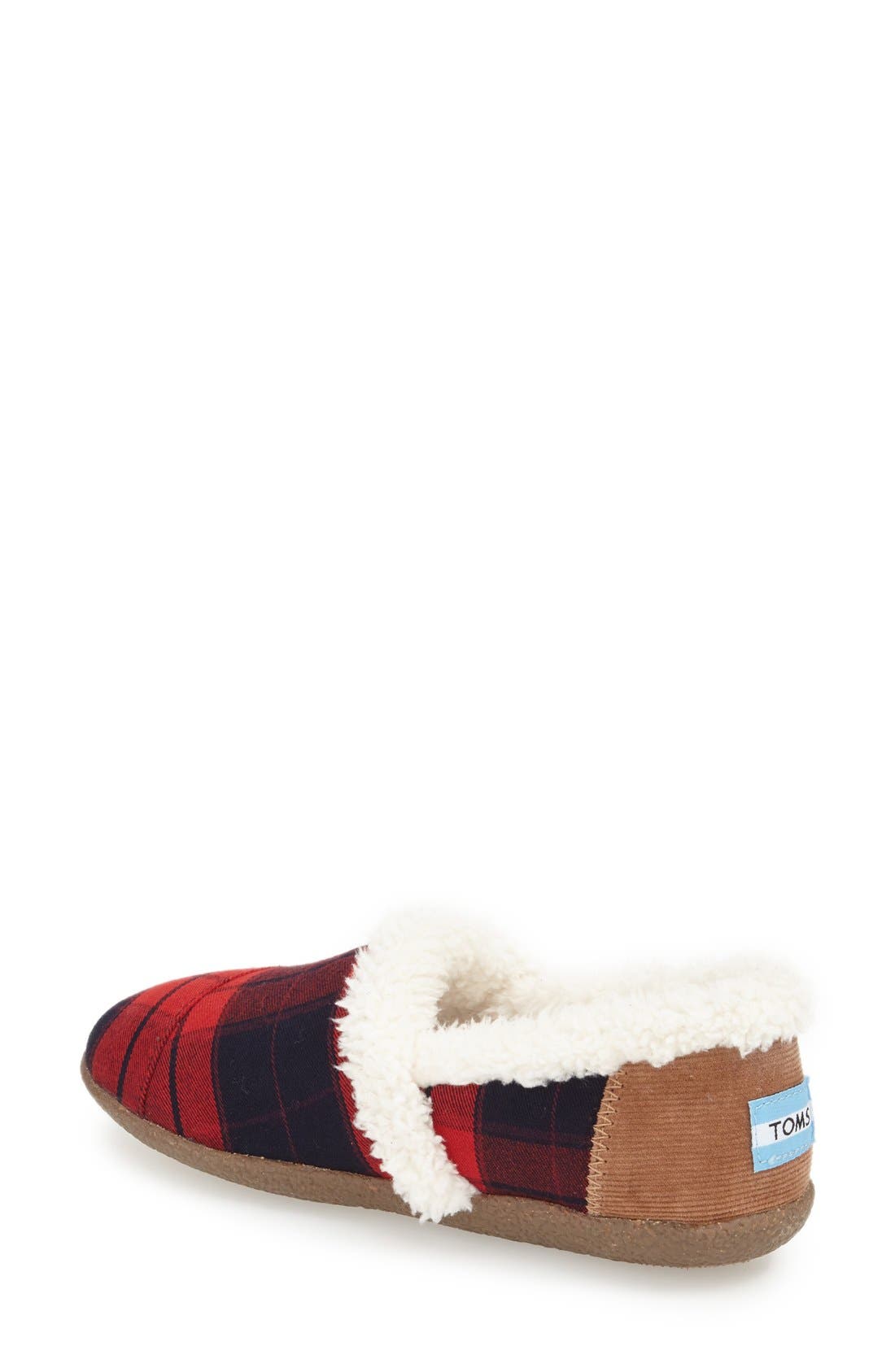 Multi Stripe Slipper, Alternate, color, DARK RED