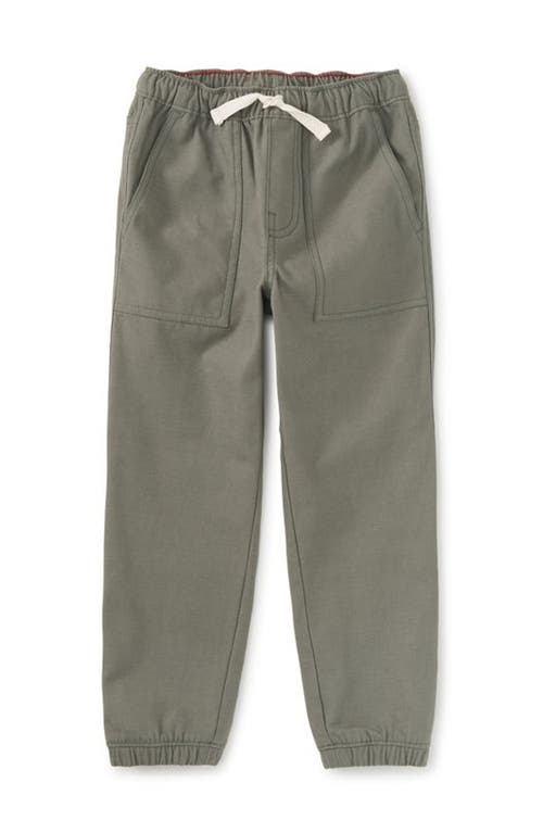 Tea Collection Game On Reverse Twill Joggers In Brown