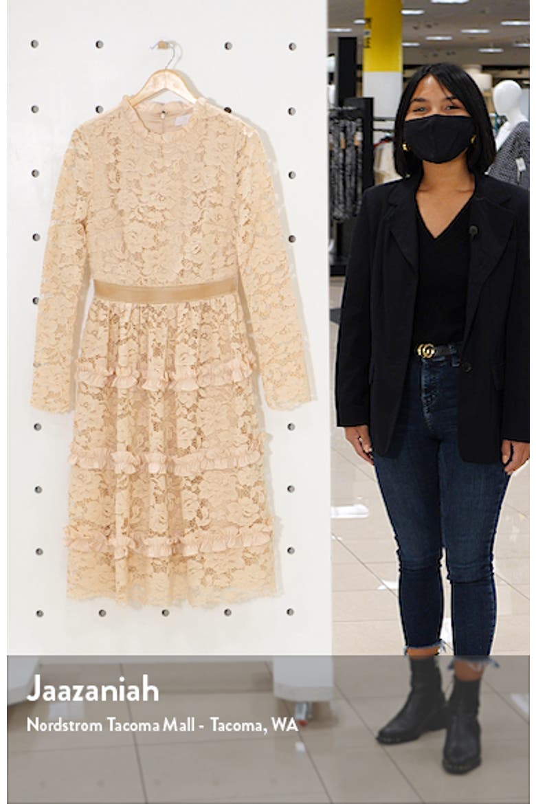 Ruffle Lace Long Sleeve Dress video