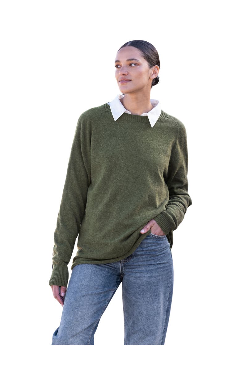 Celtic & Co. Geelong Slouch Crew Sweater, Main, color, Olive