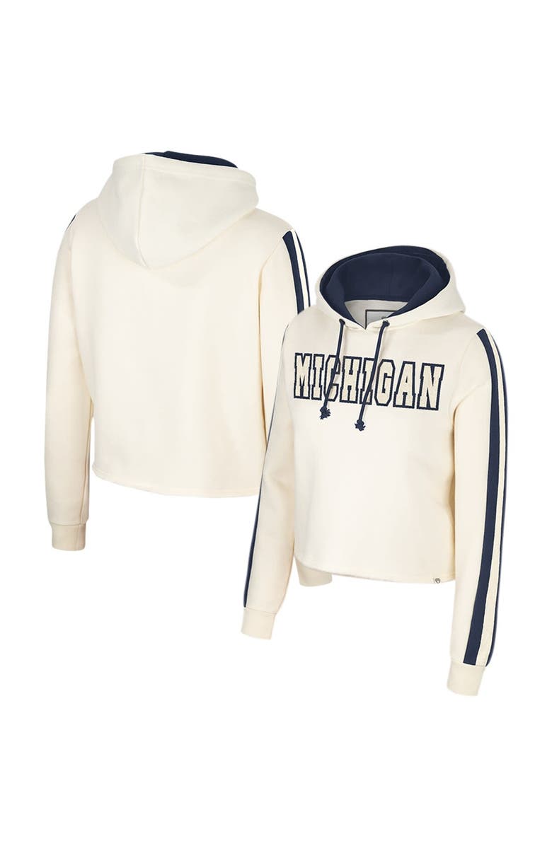 COLOSSEUM Women's Colosseum Cream Michigan Wolverines Perfect Date Cropped Pullover Hoodie, Alternate, color, Cream