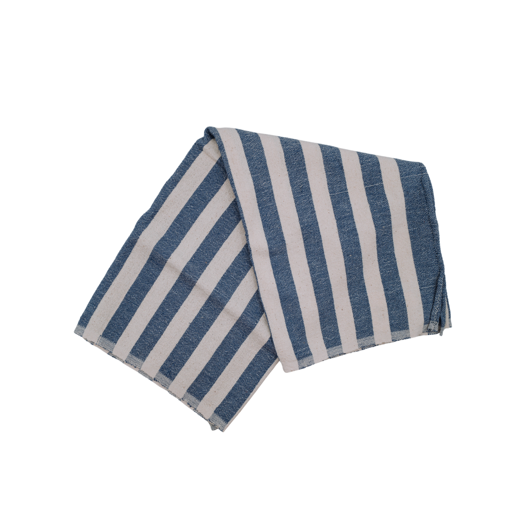 Kd Weave Stripe Towel In Blue