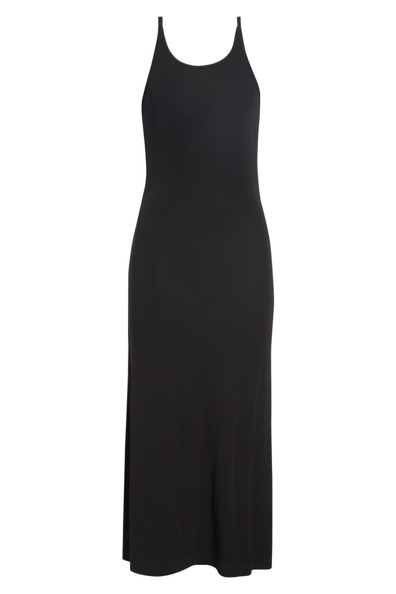 Fluid Jersey Slip Dress, Alternate, color, BLACK