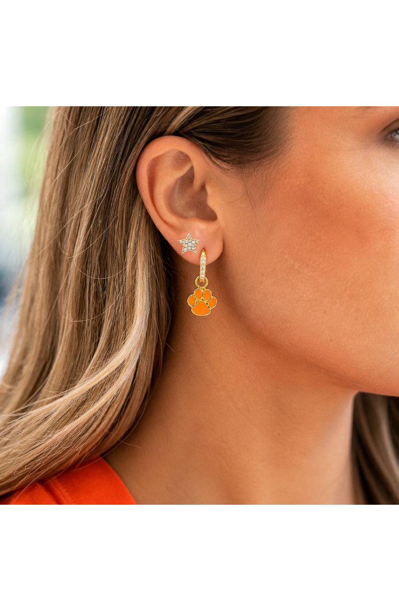 Color Shout Clemson University Pennant Pair Earring Set, Alternate, color, Yellow Gold