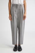 PARTOW Rosen Pleated Textured Stripe Virgin Wool Pants