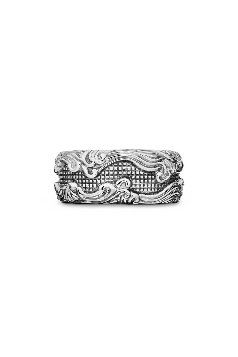 Waves Wide Band Ring, Alternate, color, SILVER