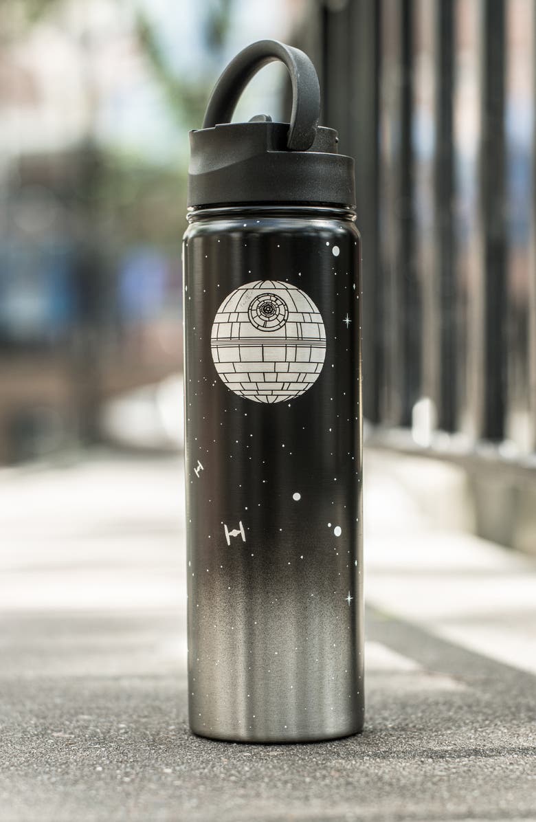 JoyJolt Star Wars Death Star 22-Ounce Stainless Steel Water Bottle, Alternate, color, Black