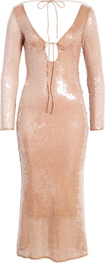Verona Sequin Long Sleeve Maxi Dress
