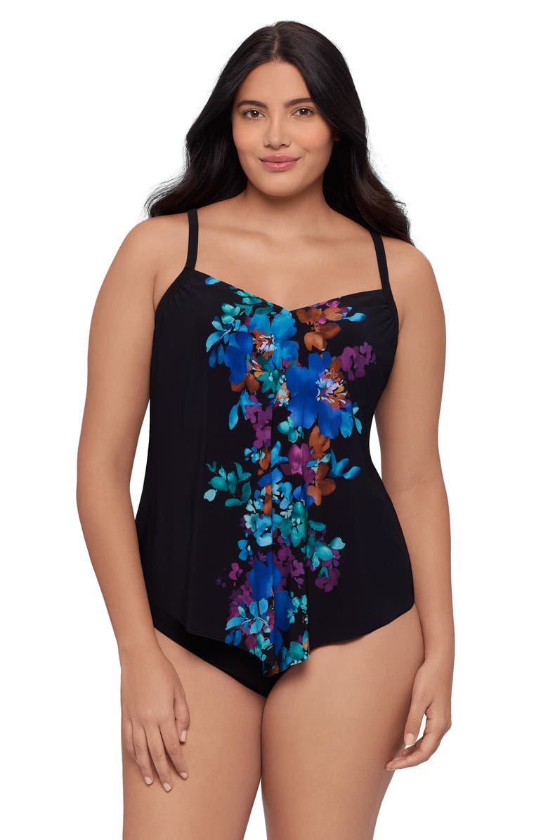 Trimshaper Hank Handkerchief Tankini Swimsuit Top, Main, color, Garden Variety