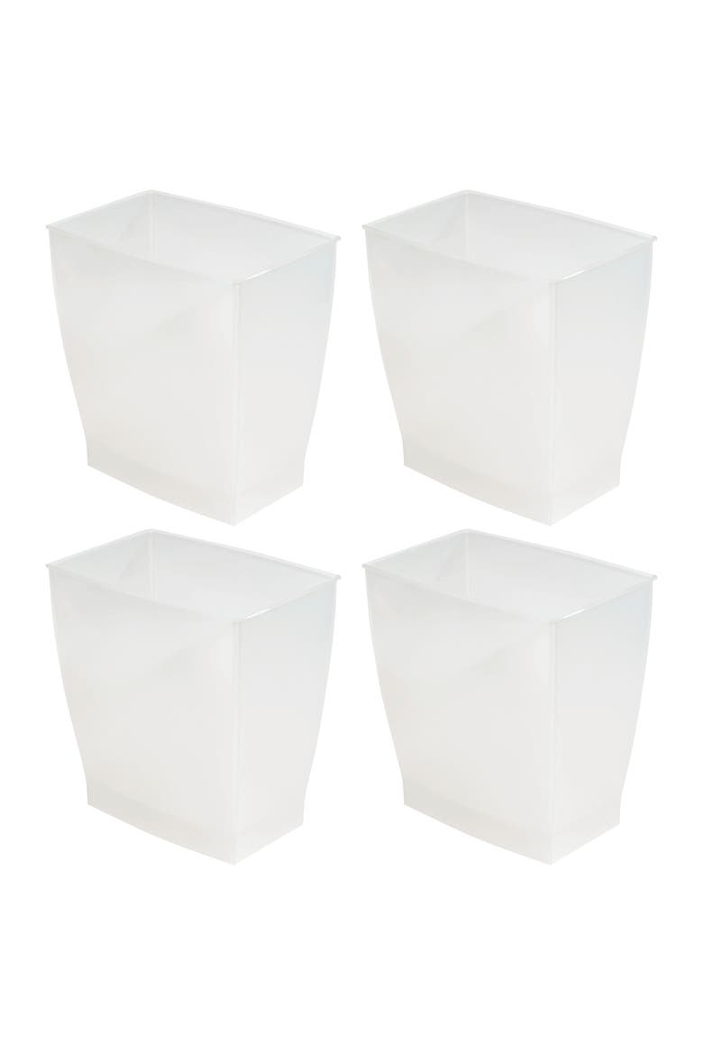 Small Rectangular Bathroom Trash Cans - Set of 4 - Gray, Main, color, Frost