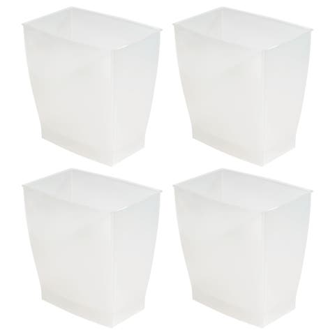 Small Rectangular Bathroom Trash Cans - Set of 4 - Gray