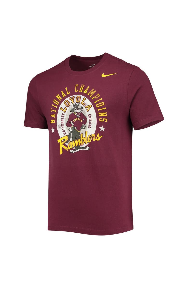 Nike Men's Nike Maroon Loyola Chicago Ramblers Basketball Team Game of Change Core T-Shirt, Alternate, color,