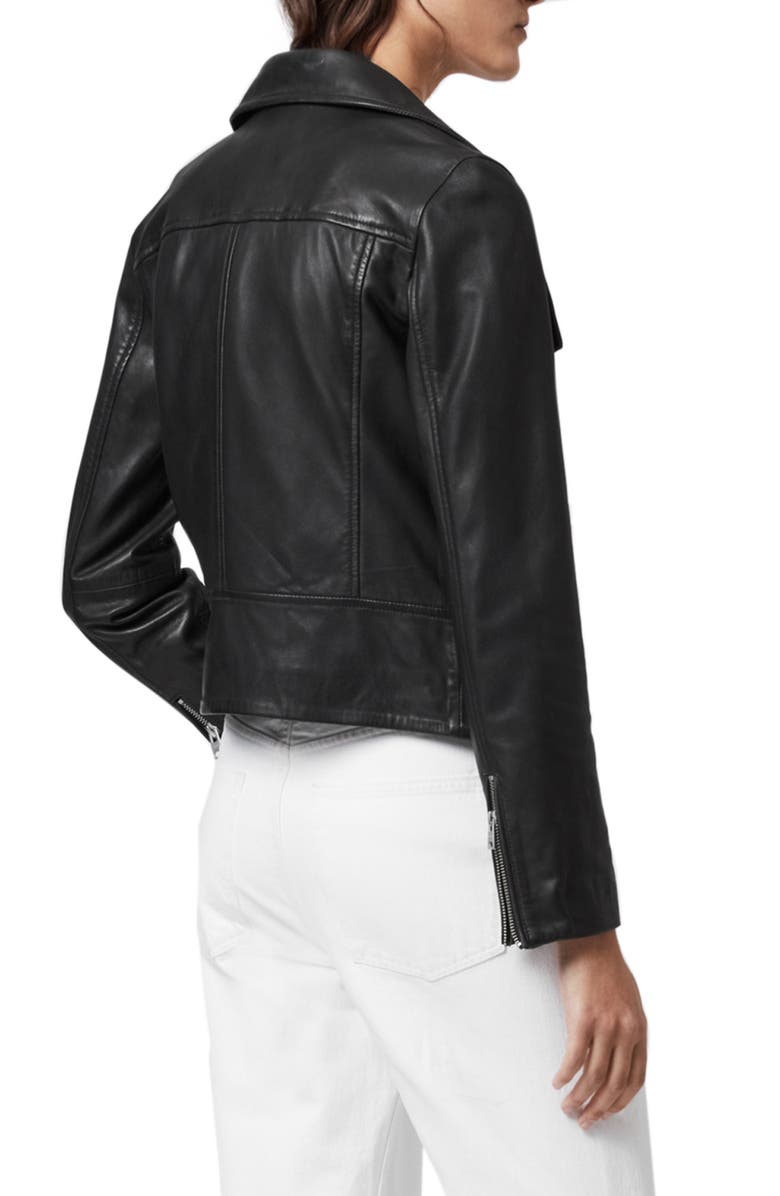 AllSaints Bales Leather Biker Jacket, Alternate, color,